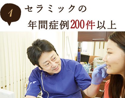 セラミックの年間症例200件以上